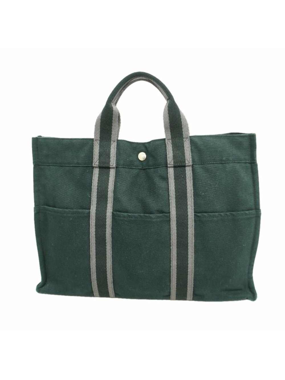 Hermes Tote Fourre Tout MM Canvas Black Silver